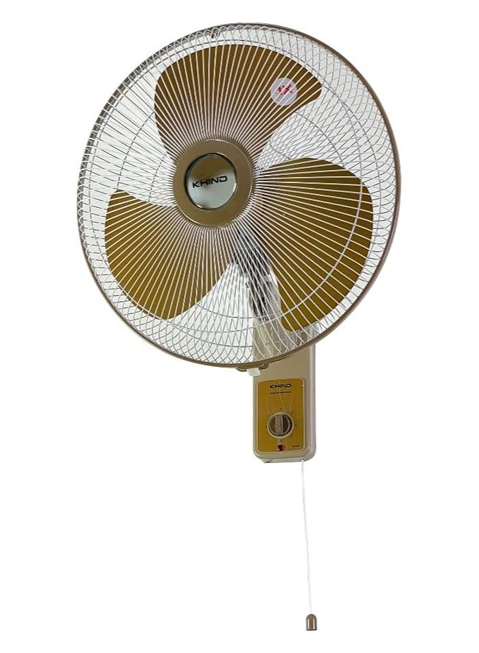 Wall Fan Metal Blade16-inch 3-Speed Option Auto Oscillation 100% Copper Motor 2-Year Warranty 55 W WF1601M Gold/Mocha