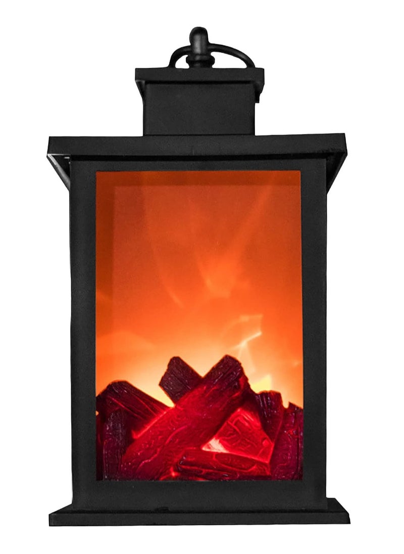 LED Fireplace Flame Effect Decoration, LED Fireplace Lantern, Realistic Fireplace Lamps, Vintage Table Fireplace, Electric Fireplace Decoration, Battery Operated for Home Decor, Indoor, Bedroom