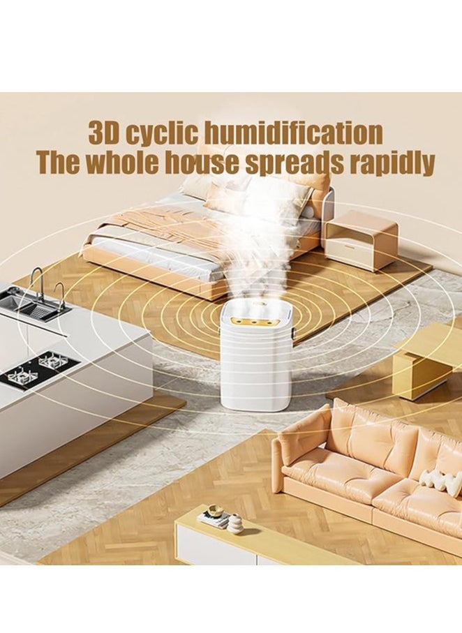 Rechargeable Humidifier, 3-Head Spray Mist Humidifier, Large Capacity Water Tank 1.8l Humidifiers For Bedroom, 3-Speed Adjustment, Suitable For Travel, Office & Family