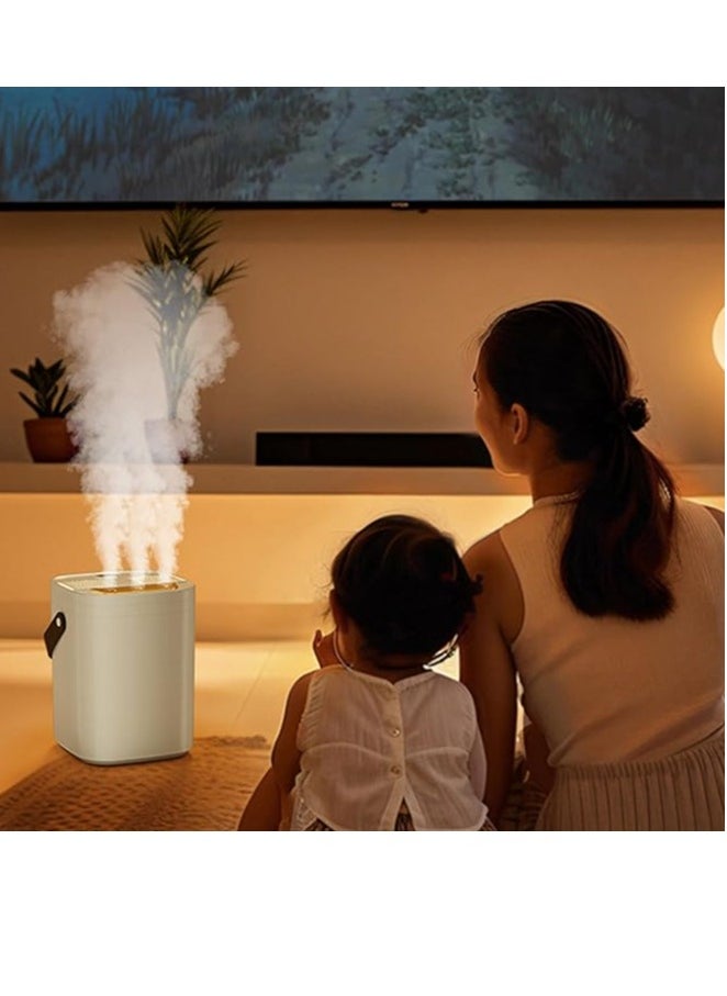 Rechargeable Humidifier, 3-Head Spray Mist Humidifier, Large Capacity Water Tank 1.8l Humidifiers For Bedroom, 3-Speed Adjustment, Suitable For Travel, Office & Family