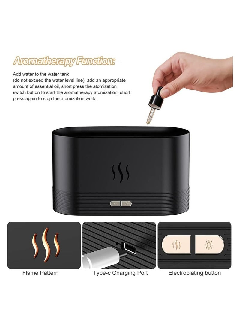 ELTERAZONE Flame Diffuser Humidifier, Ultra-Silent Cool Mist Air Fire Diffuser, 2 Brightness Night Light & Auto-Off, Essential Oil Aromatherapy Flame Humidifier Aroma Diffuser for Home, Office or Yoga