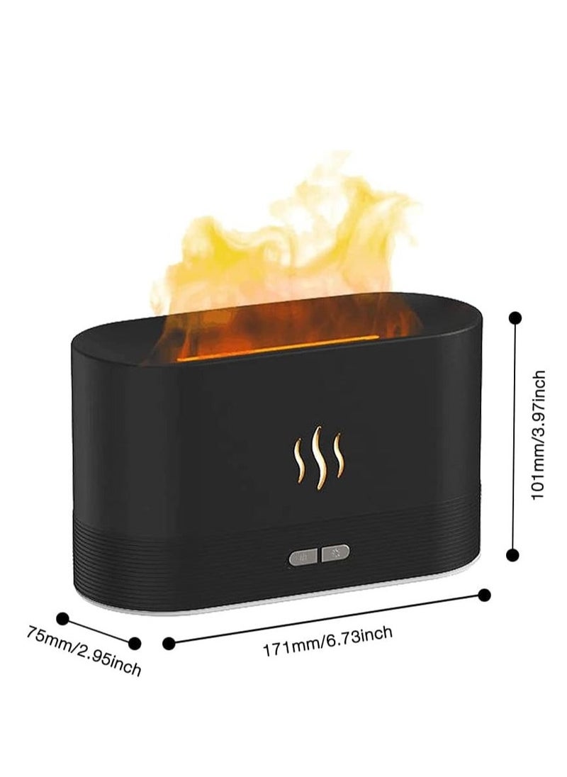 ELTERAZONE Flame Diffuser Humidifier, Ultra-Silent Cool Mist Air Fire Diffuser, 2 Brightness Night Light & Auto-Off, Essential Oil Aromatherapy Flame Humidifier Aroma Diffuser for Home, Office or Yoga