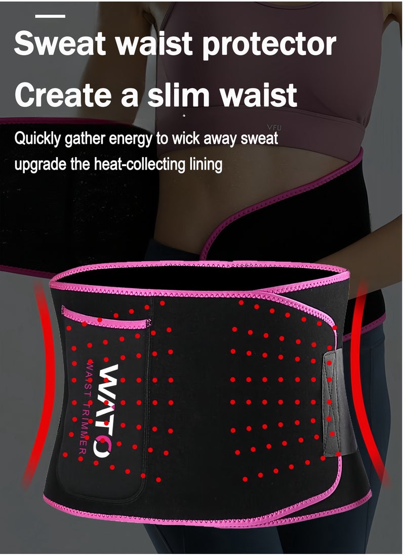 Gym sports shaping waist back support belt suitable for cross training, squats, lunges, weightlifting, basketball, running, cycling, etc. (pink)