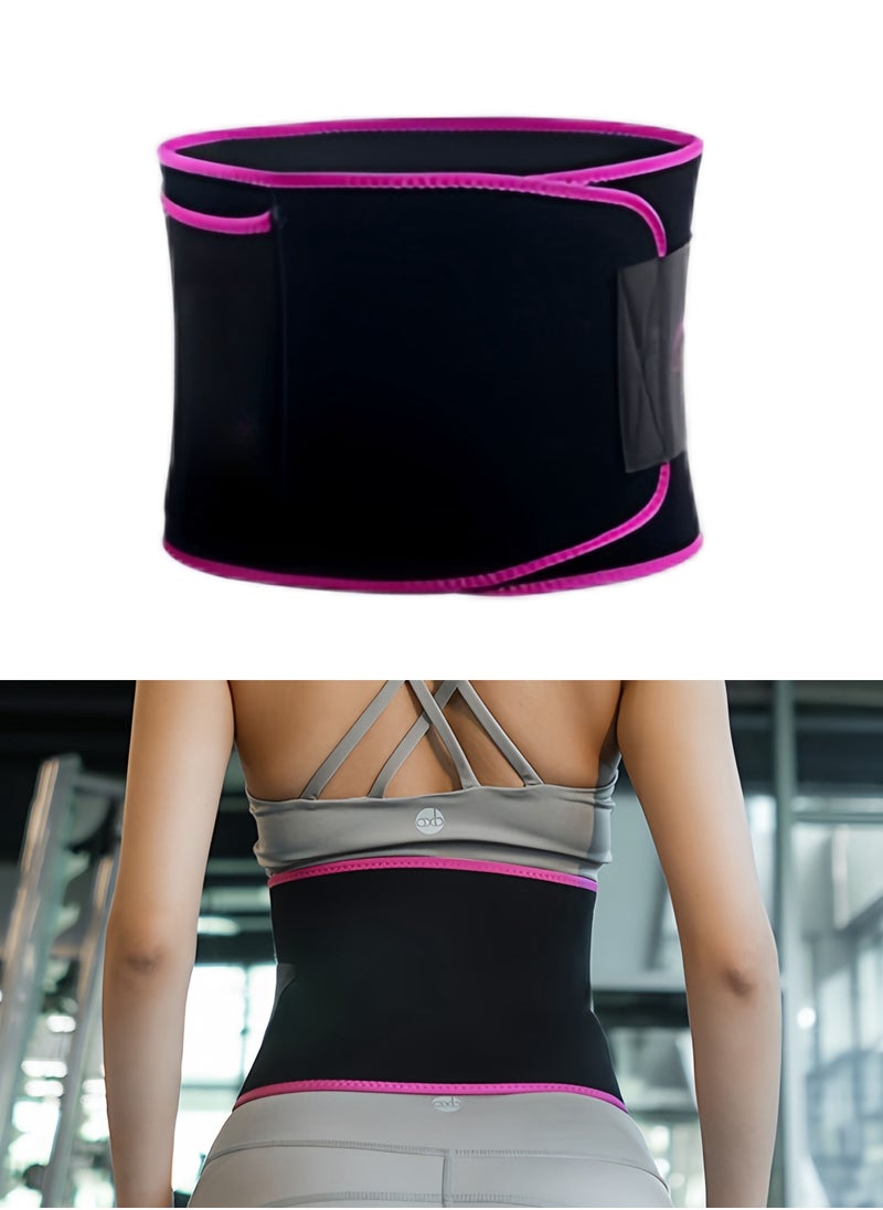 Gym sports shaping waist back support belt suitable for cross training, squats, lunges, weightlifting, basketball, running, cycling, etc. (pink)