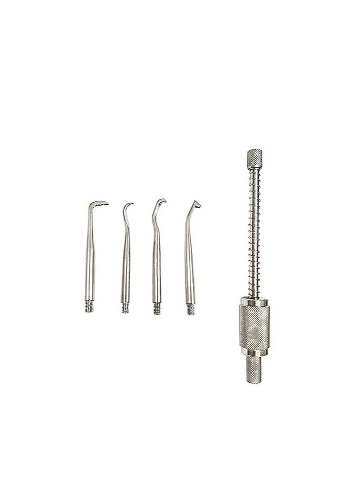 Stainless Steel Dental Manual Crown Remover Set of 4 Tip Spring Type