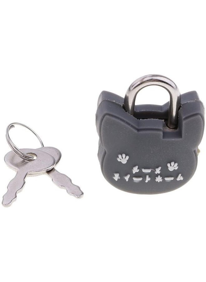 PULABO Lovely Animal Mini Small Cartoon Lock Novelty Padlock with Keys for Suitcase Luggage,Backpacks and Lockers DIY Crafting - 2 Cat, as described Popular