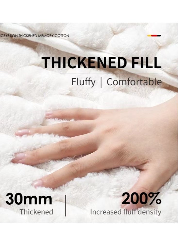 1-Piece Bathroom Non-Slip Rug Mat Water Absorption Mat Polyester White 60x40 Centimeter
