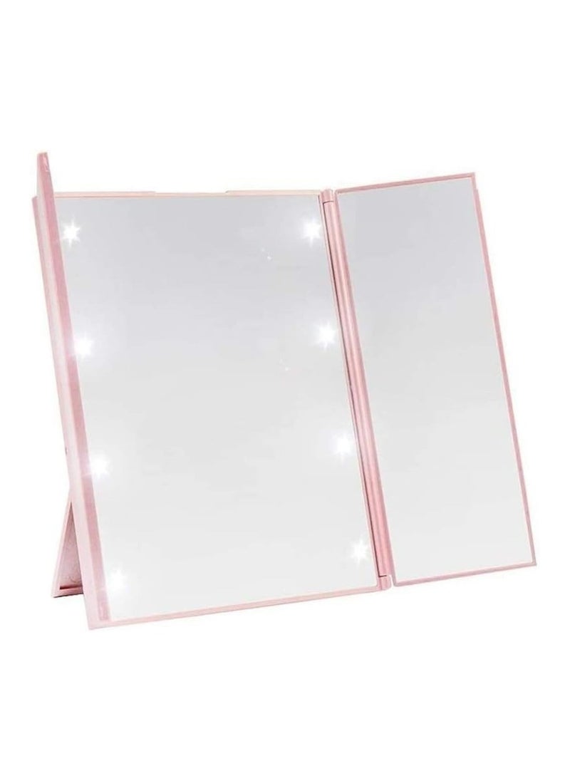 Led Lighted Tri Fold Makeup Mirror Travel Mirror Compact Pocket Mirror Compact Mirror For Cosmetic Makeup