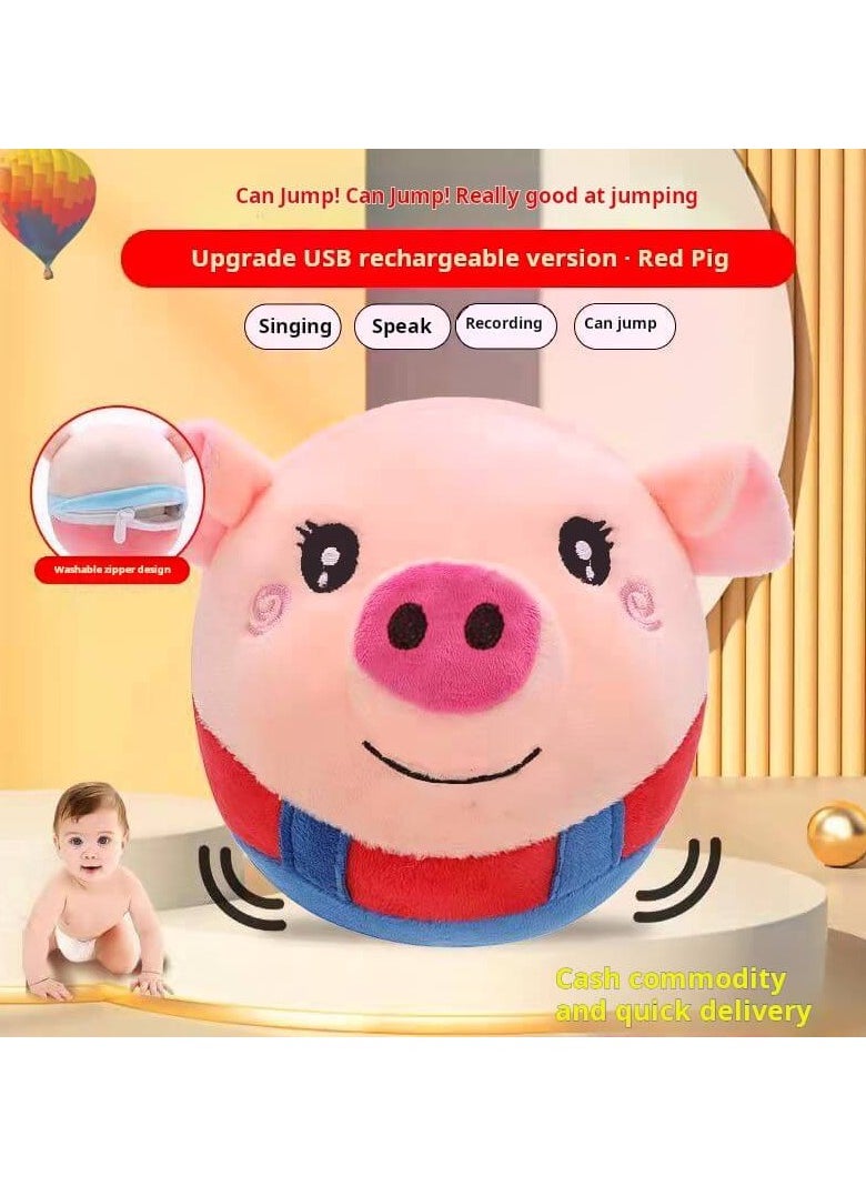 Early Learning Toy - Singing Cartoon Pig for Infants and Toddlers - Bouncing Pig Children's Interactive Toy