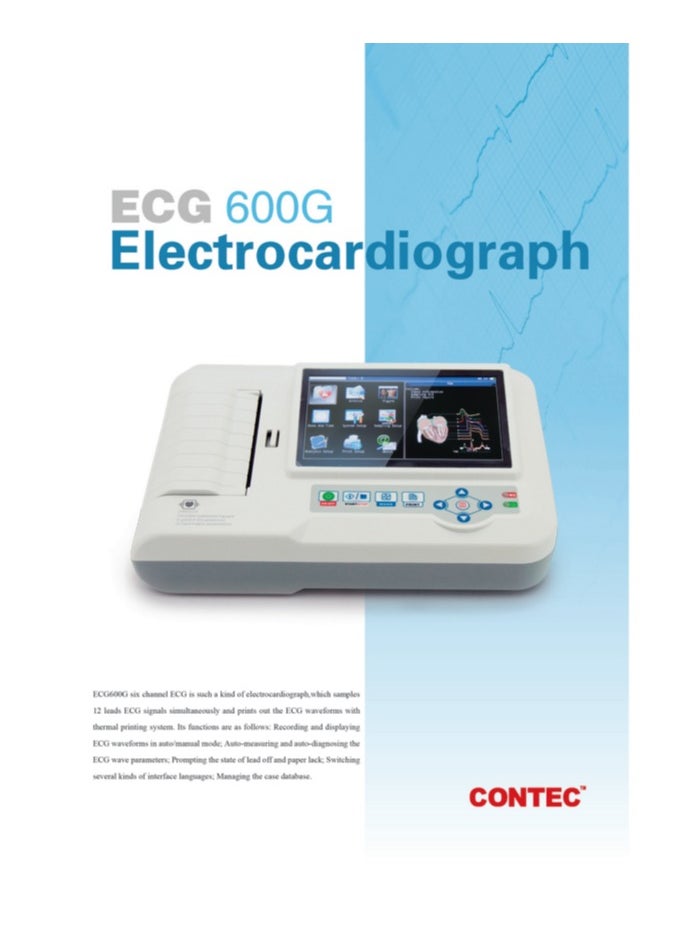 CONTEC ECG600G Digital 12 Lead Electrocardiograph ECG machine EKG CE
