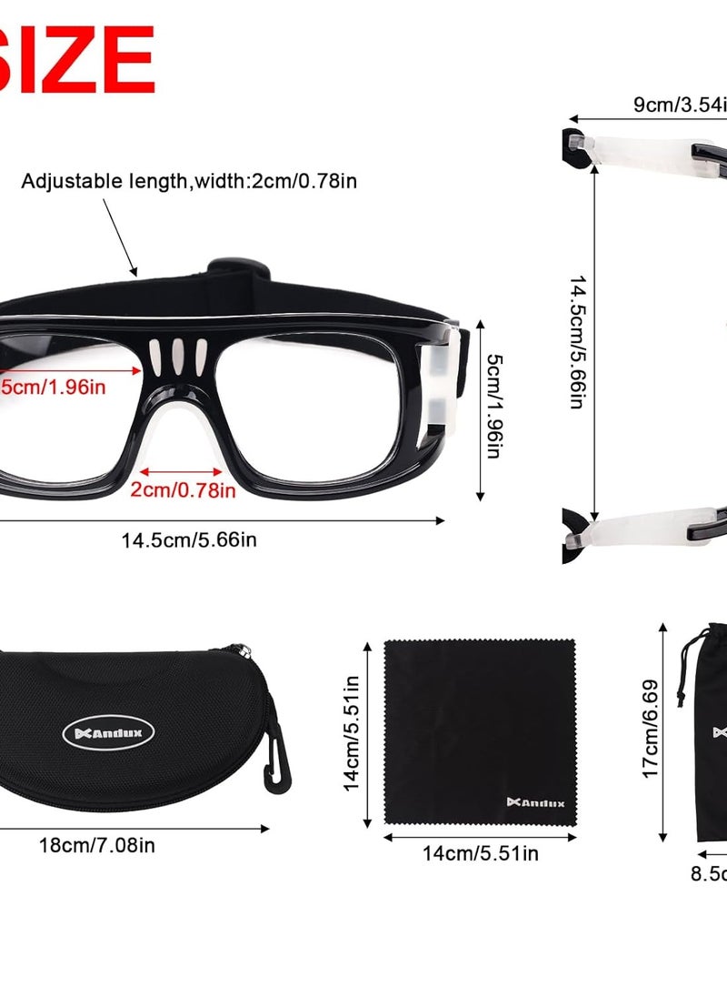 Andux Basketball Soccer Football Sports Protective Eyewear Goggles Eye Safety Glasses LQYJ-01 (Black)