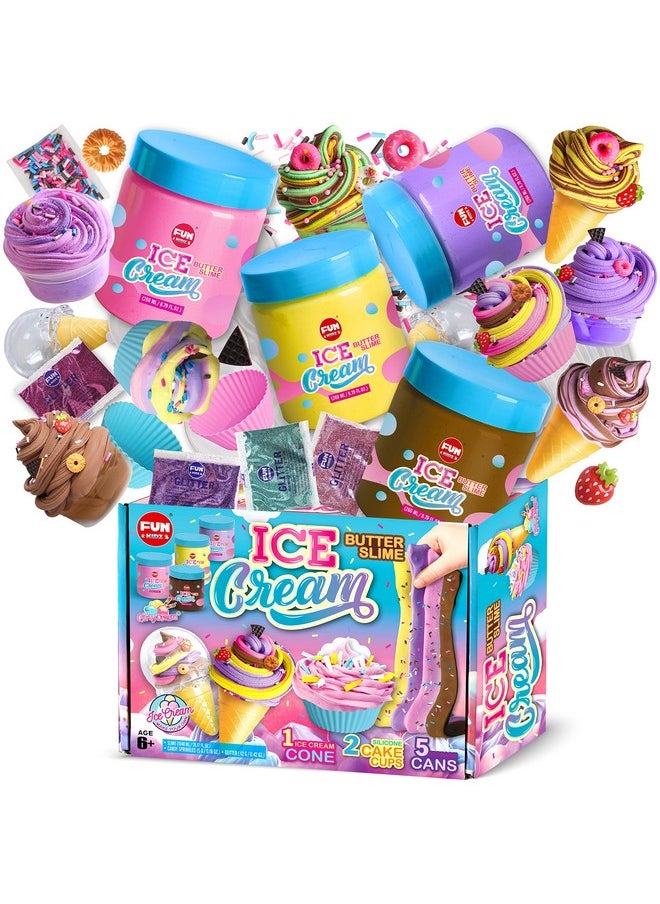 35.16 Fl Oz Butter Slime Pack, Funkidz Soft Ice Cream Slime Kit For Girls 6-8 Premade 1040 Ml Slime Toys Birthday Gifts Party Favor For Kids Age 6-12