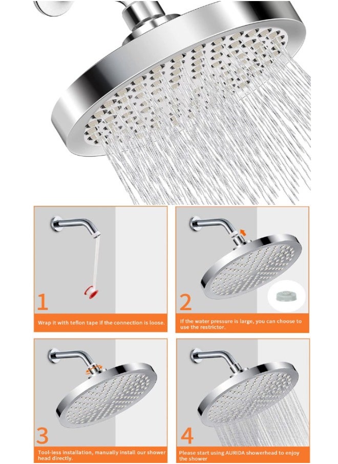 Filtered Shower Head 20 Stage - 5 Modes Adjustable Shower Filter, Combo High Pressure Rain Shower Heads Filter for Hard Water Detachable 5 Modes Adjustable Water Softener Remove Chlorine Fluoride