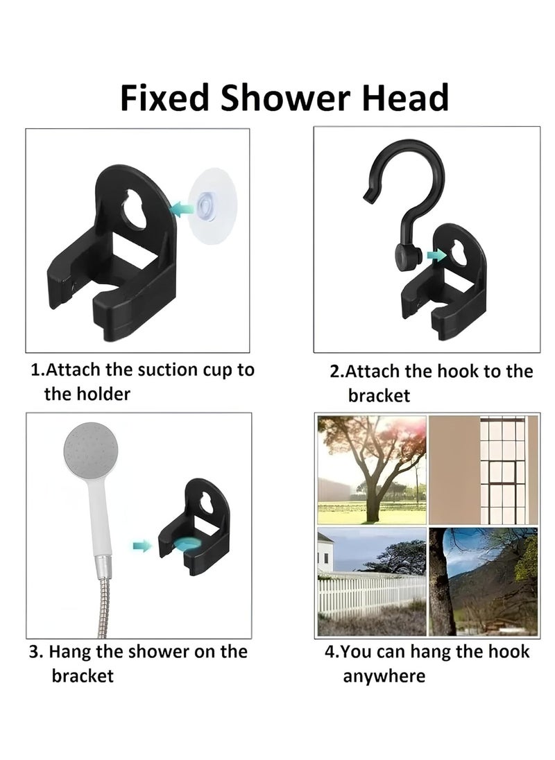 Portable Camping Shower with Rechargeable Battery, Compact Handheld Electric Shower Set for Outdoor Use, Trips, Pet Bathing and Gardening, Includes 1.5M Hose, Shower Head, Holder, Hook, Suction Cup, USB Charging Cable and Water Pump