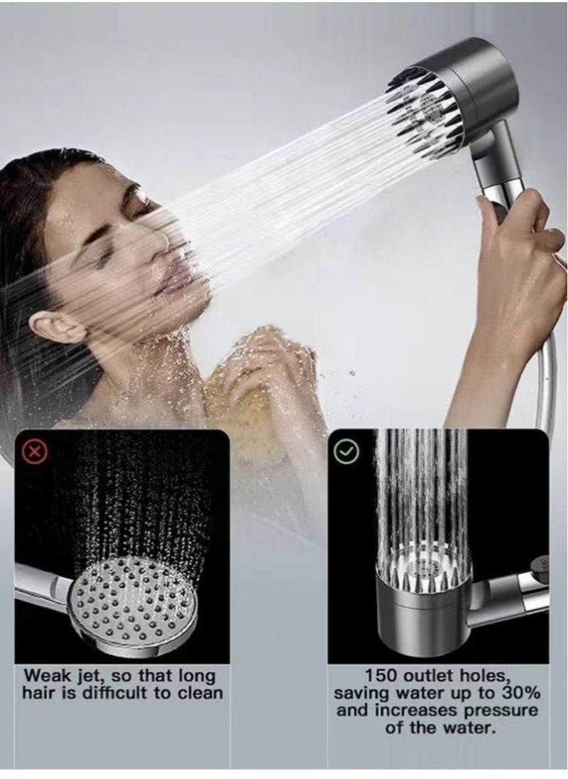 Filtered Shower Head with Handheld (3 Modes), High Pressure Showerhead Set with 3 Filters、2m  Hose、1 Adjustable Bracket,Remove Chlorine and Impurities, Massages Scalp to Anti Hairfall and Dry Skin，Detachable Showerhead Filter Head with ON/OFF Switch