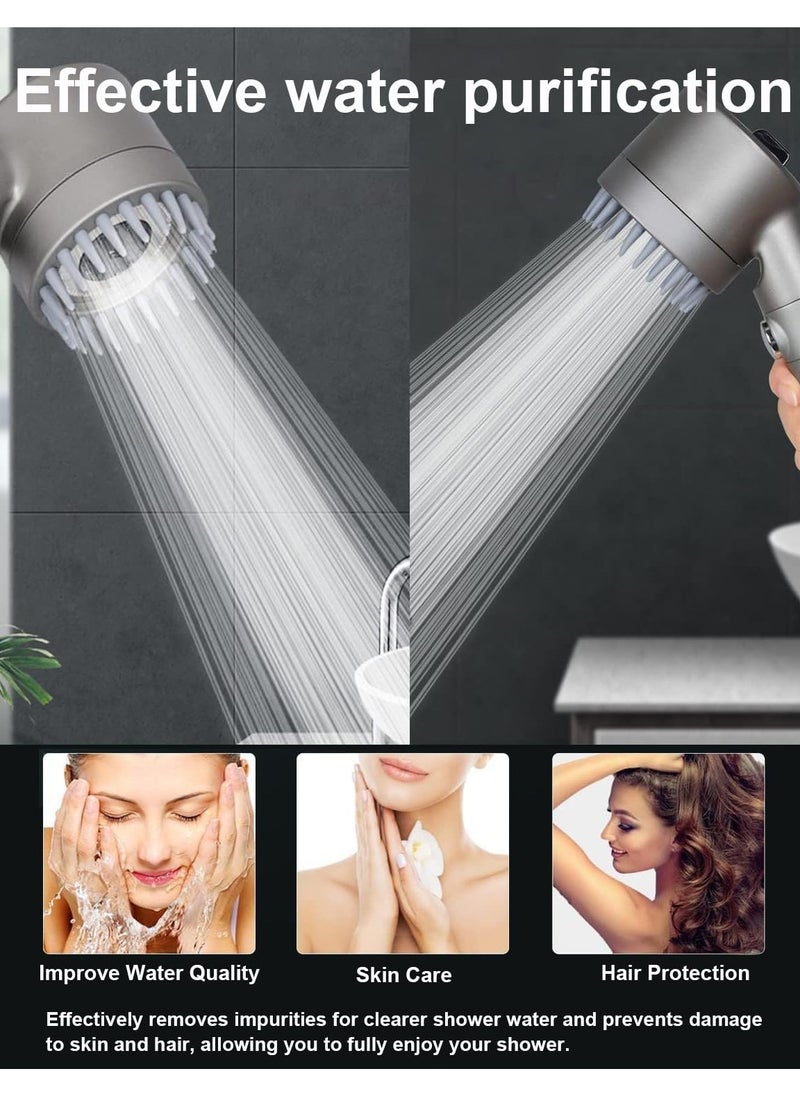 Filtered Shower Head with Handheld (3 Modes), High Pressure Showerhead Set with 3 Filters、2m  Hose、1 Adjustable Bracket,Remove Chlorine and Impurities, Massages Scalp to Anti Hairfall and Dry Skin，Detachable Showerhead Filter Head with ON/OFF Switch