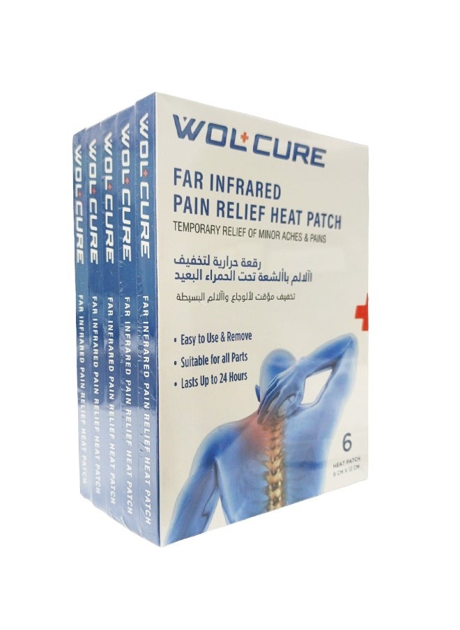 Wolcure Far Infrared Pain Relief Heat Patch (Pack of 30, 8 cm x 12 cm) – Temporary Relief for Minor Aches & Pains