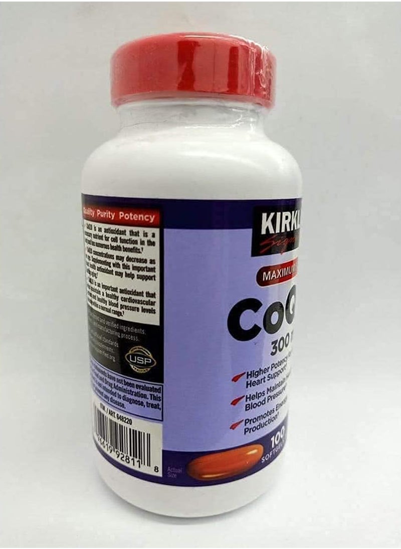 Kirkland Signature Maximum Potency Coq10 300 Mg 100 Softgels Each Pack Of 1