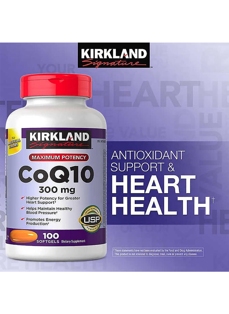 Kirkland Signature Maximum Potency Coq10 300 Mg 100 Softgels Each Pack Of 1