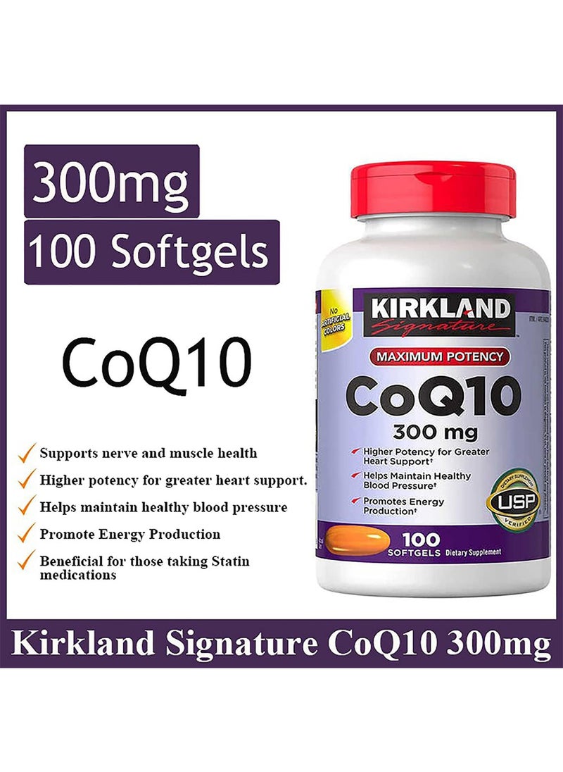 Kirkland Signature Maximum Potency Coq10 300 Mg 100 Softgels Each Pack Of 1