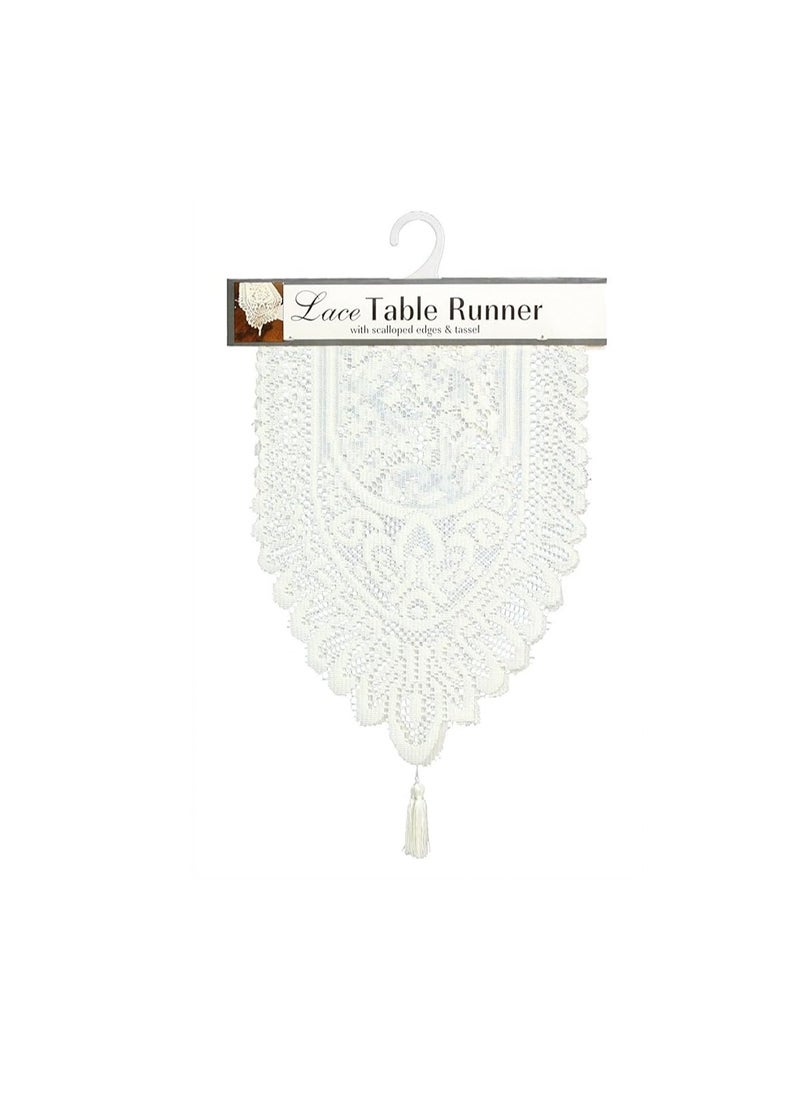 Ritz Lace Table Runner, 13 x 54 inches, Ivory