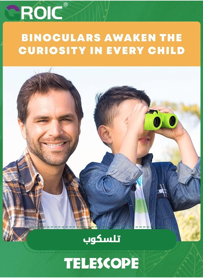 8 x 21 Binoculars for Kids, Set with Magnifying Glass & Compass,Kids Binoculars for Toddler,Children Explore Toys