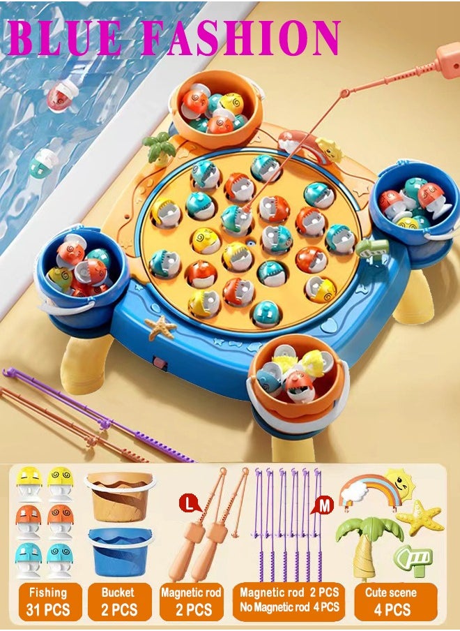 Kids Magnetic Fishing Toys For Kids Electric Fishing Toy Has Music Spinning Game Fish Rod Education Baby 3 Years Gifts