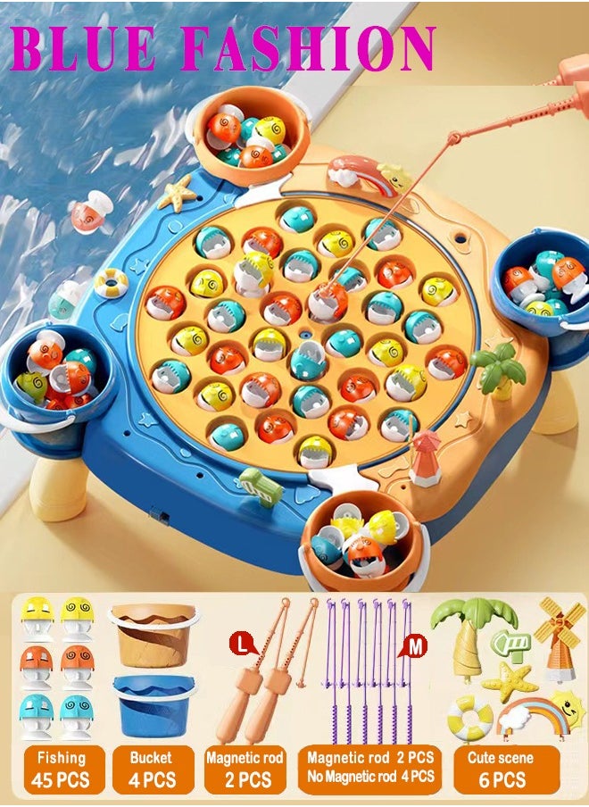 Kids Magnetic Fishing Toys For Kids Electric Fishing Toy Has Music Spinning Game Fish Rod Education Baby 3 Years Gifts