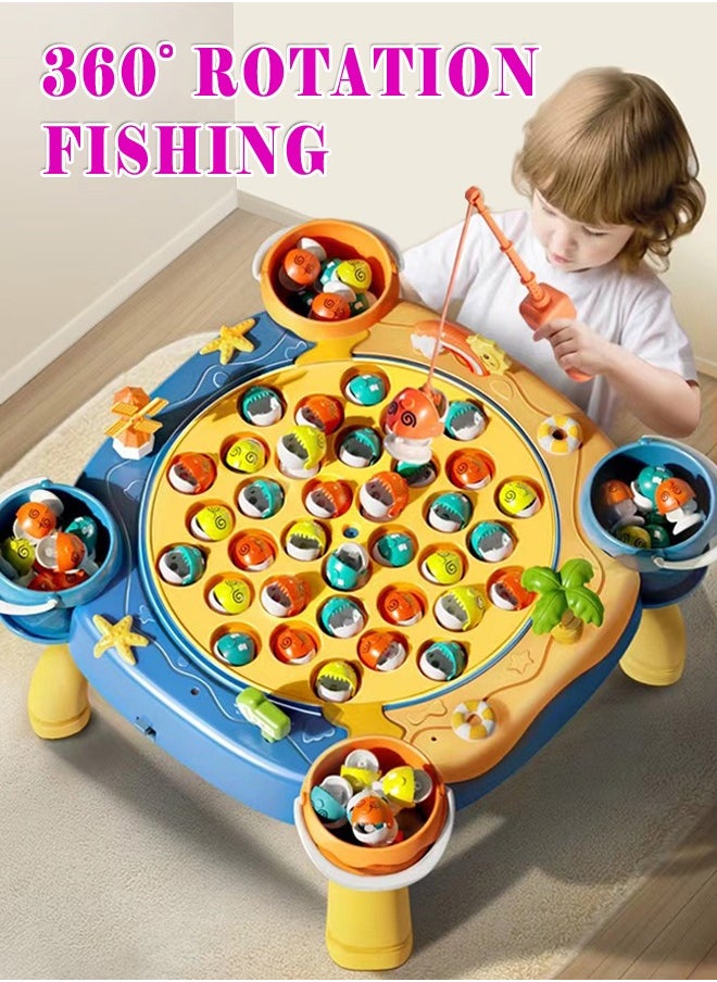 Kids Magnetic Fishing Toys For Kids Electric Fishing Toy Has Music Spinning Game Fish Rod Education Baby 3 Years Gifts