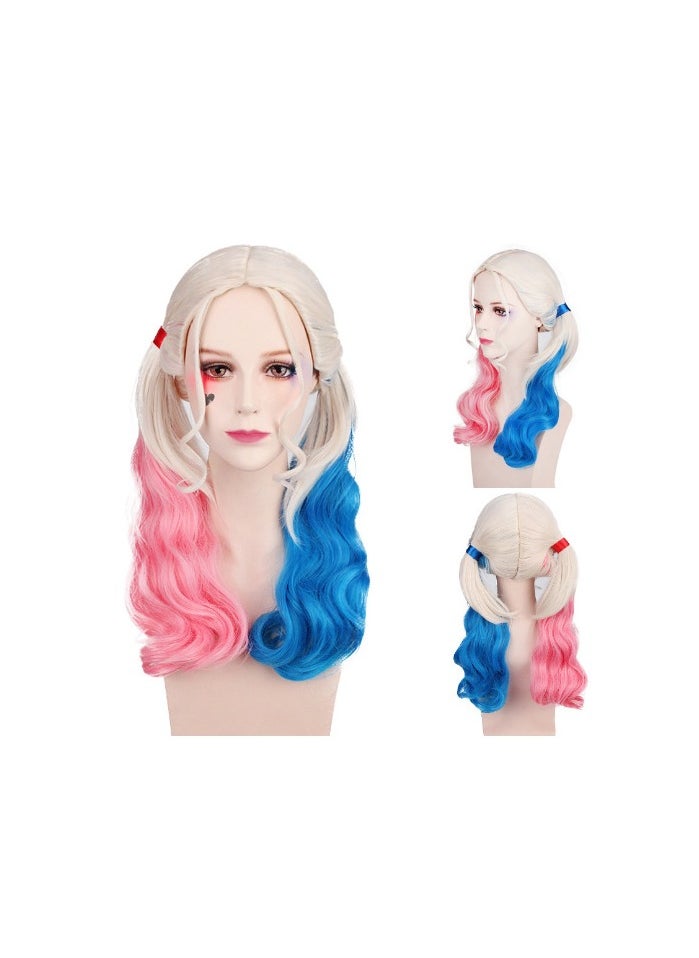 Anime Fancy Cosplay Wig Pink Blue Long Hair