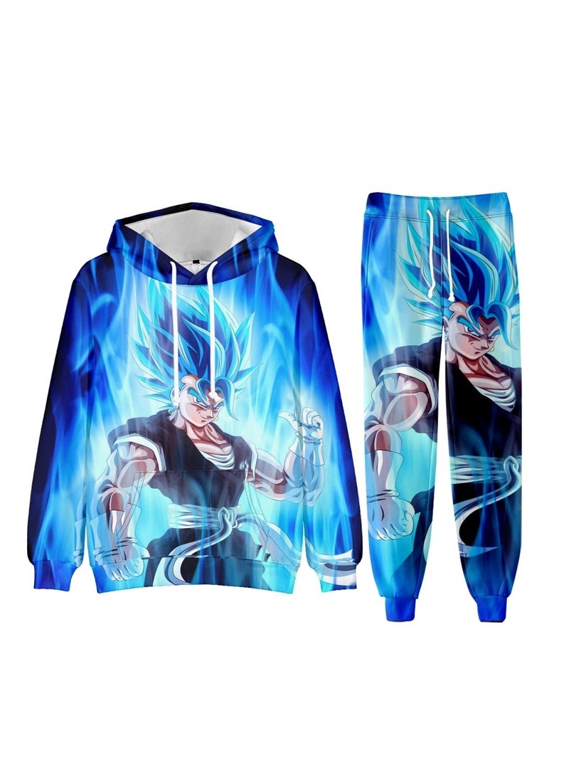New Dragon Ball Printed Hooded Hooded Hooded Hooded Pants Set