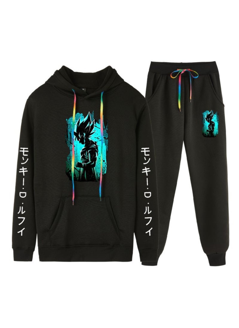 Dragon Ball Printed Casual Loose Hoodie Set