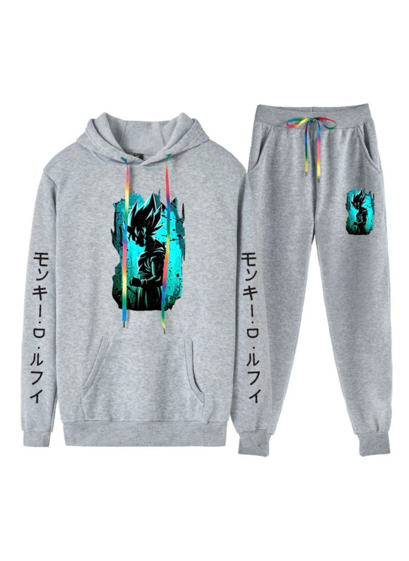 Dragon Ball Printed Casual Loose Hoodie Set