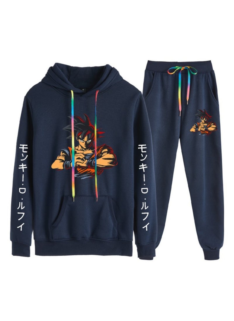 Dragon Ball Printed Casual Loose Hoodie Set