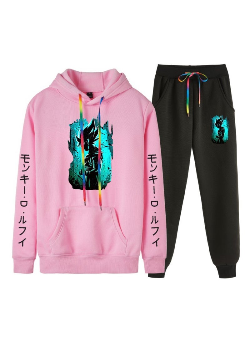 Dragon Ball Printed Casual Loose Hoodie Set