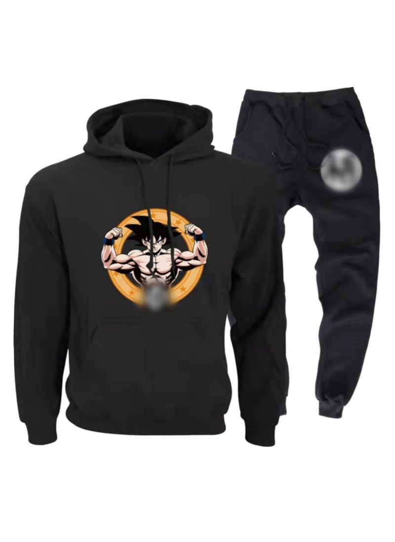 New Printed Dragon Ball Hoodie Straight Leg Pants Set