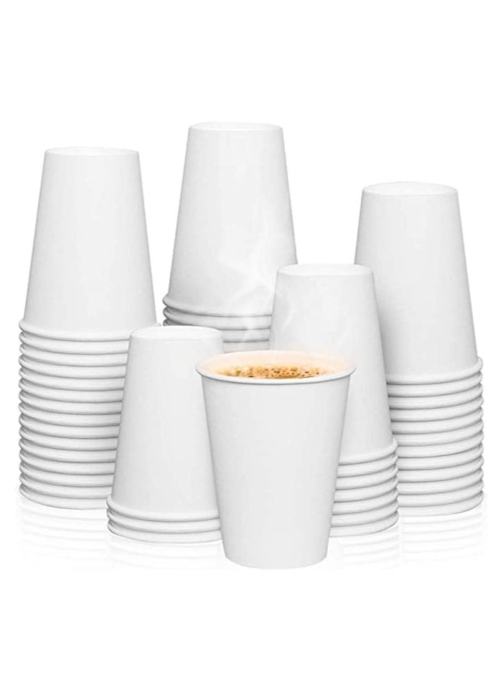 MARKQ [1000 Cups] 12 Oz White Paper Cups | Paper Cups for Hot & Cold Drinks | Disposable Cups for Hot Chocolate, Cocoa, Water, Coffee Cups