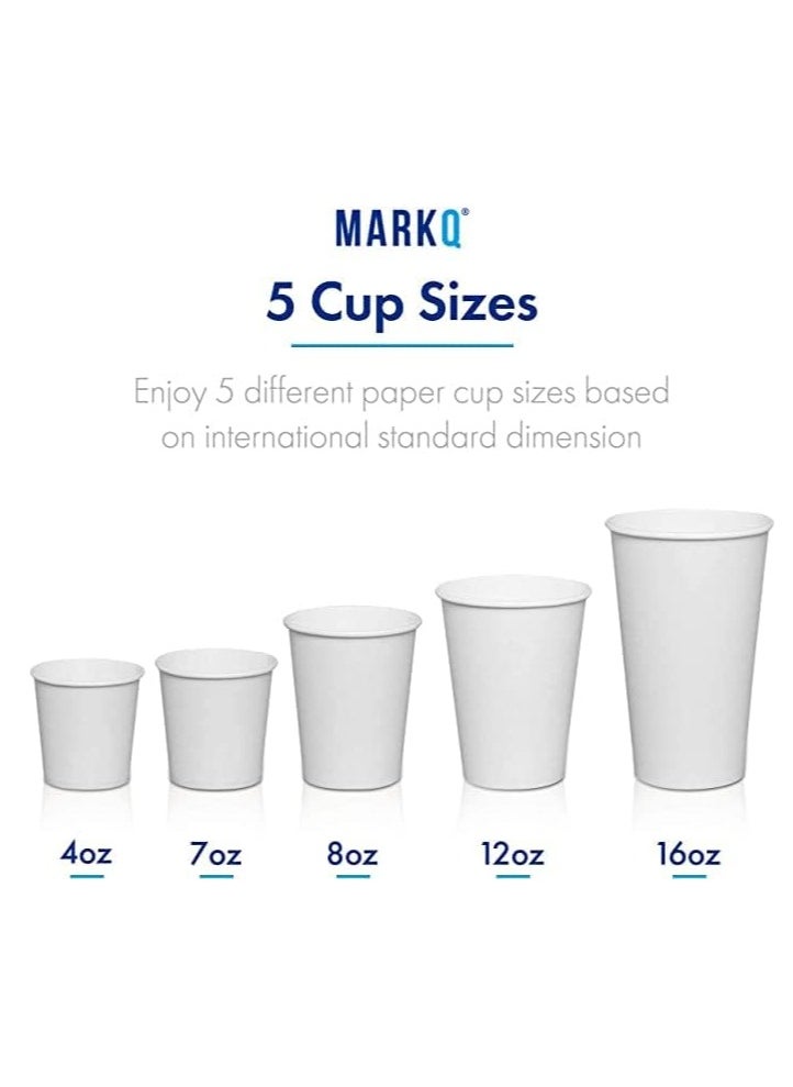 [1000 Cups] 16 Oz White Paper Cups | Paper Cups for Hot & Cold Drinks | Disposable Cups for Hot Chocolate, Cocoa, Water, Coffee Cups