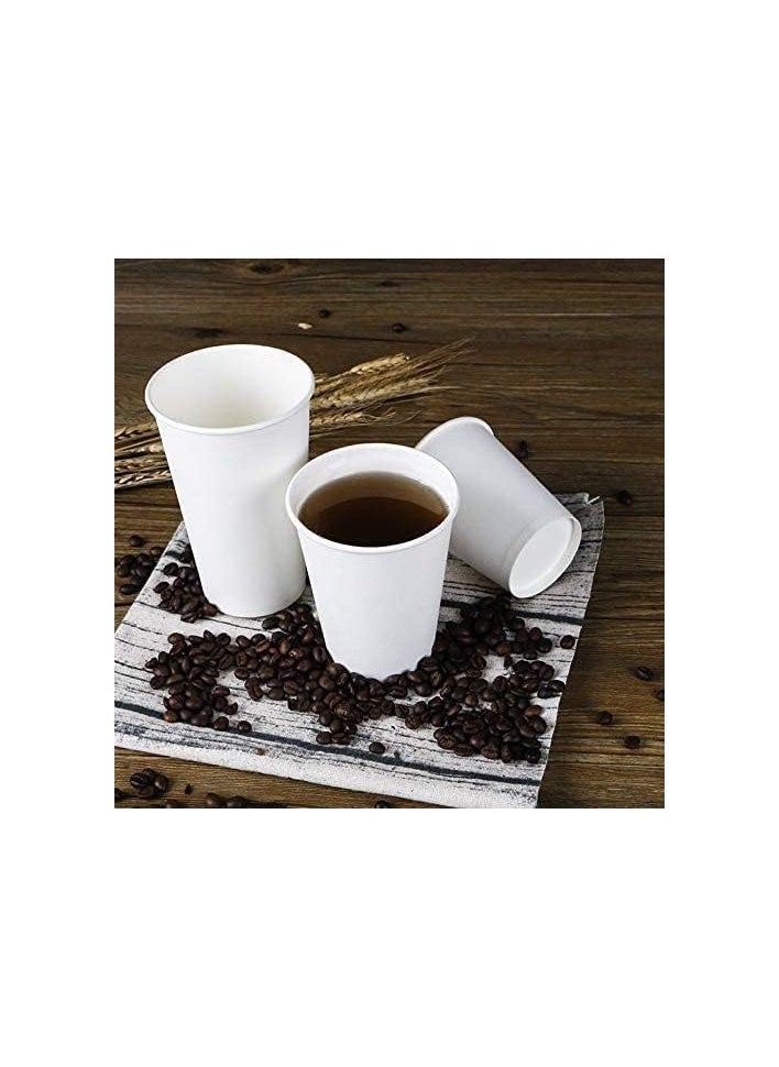 [1000 Cups] 16 Oz White Paper Cups | Paper Cups for Hot & Cold Drinks | Disposable Cups for Hot Chocolate, Cocoa, Water, Coffee Cups