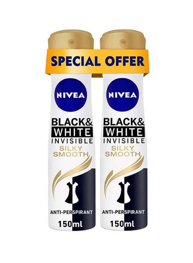 Black And White Silky Smooth Antiperspirant Spray Pack Of 2 150ml