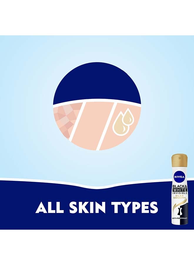 Black And White Silky Smooth Antiperspirant Spray Pack Of 2 150ml