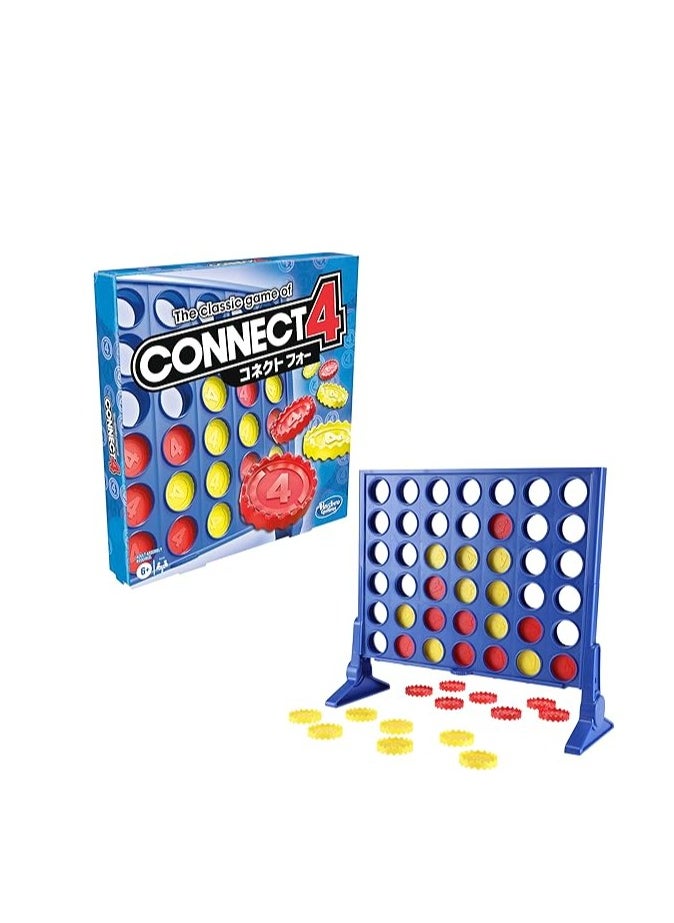 Classic Connect 4 Strategy Game for Kids & Adults, Disc Dropping Fun, Includes 42 Discs - 21 Red & 21 Yellow, Grid, Slider Bar, and Legs, Ages 6 Plus