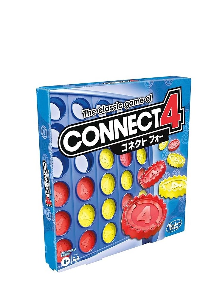 Classic Connect 4 Strategy Game for Kids & Adults, Disc Dropping Fun, Includes 42 Discs - 21 Red & 21 Yellow, Grid, Slider Bar, and Legs, Ages 6 Plus