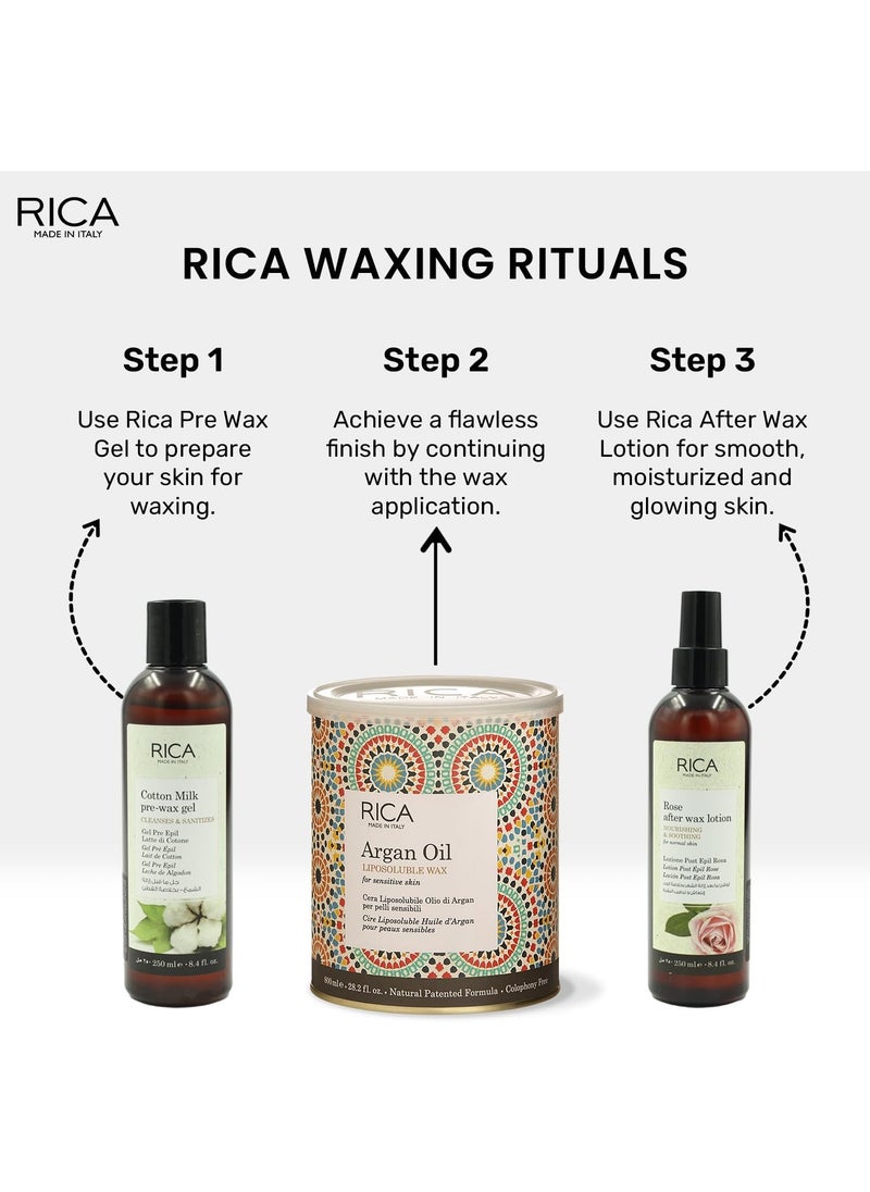 RICA COSMETICS Argan Oil Liposoluble Wax – 800ml, For Skin, Professional Hair Removal