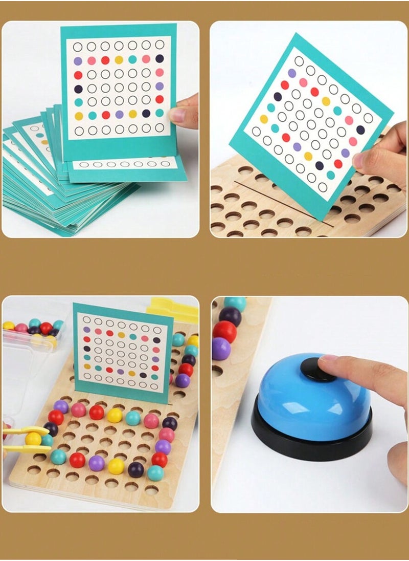 Interactive Double Battle Bead Game for Two Players - Engaging Wooden Puzzle Toy for Children, Promotes Color Recognition, Enhances Hand-Eye Coordination, and Fosters Focus and Early Learning