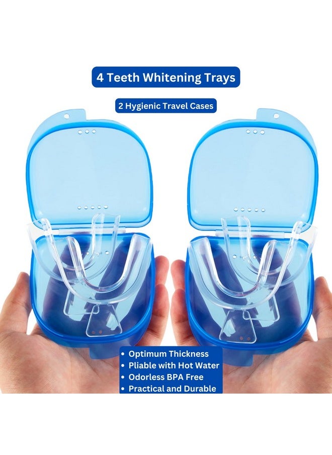 Teeth Whitening Trays 4 Pcs With 2 Travel Storage Cases Bpa Free Moldable Trimmable Thin Mouth Trays Dental Tooth Whitener Bleaching Trays