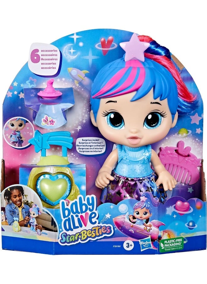 Baby Alive Star Besties Doll, Stellar Skylar, 8-inch Space-Themed Doll for 3 Year Old Girls, Baby Alive Accessories, Kids 3 and Up