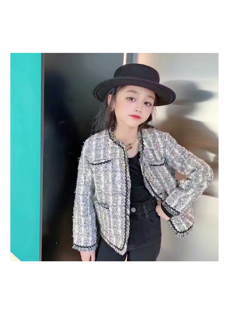 Baby Girls' Fashion Cotton Jacket Autumn and Winter Pocket Jacket Birthday Travel Party Christmas Daily Girls' Clothing (3-12 years)