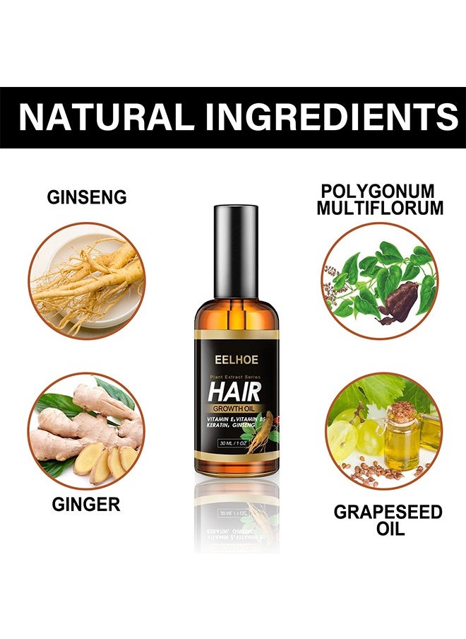 Plant Extract Hair Growth Oil, Ginger Essential Oil Hair Growth, for Hair Loss, Hair Grow Thicker And Longer, Fast Hair Growth 30ML