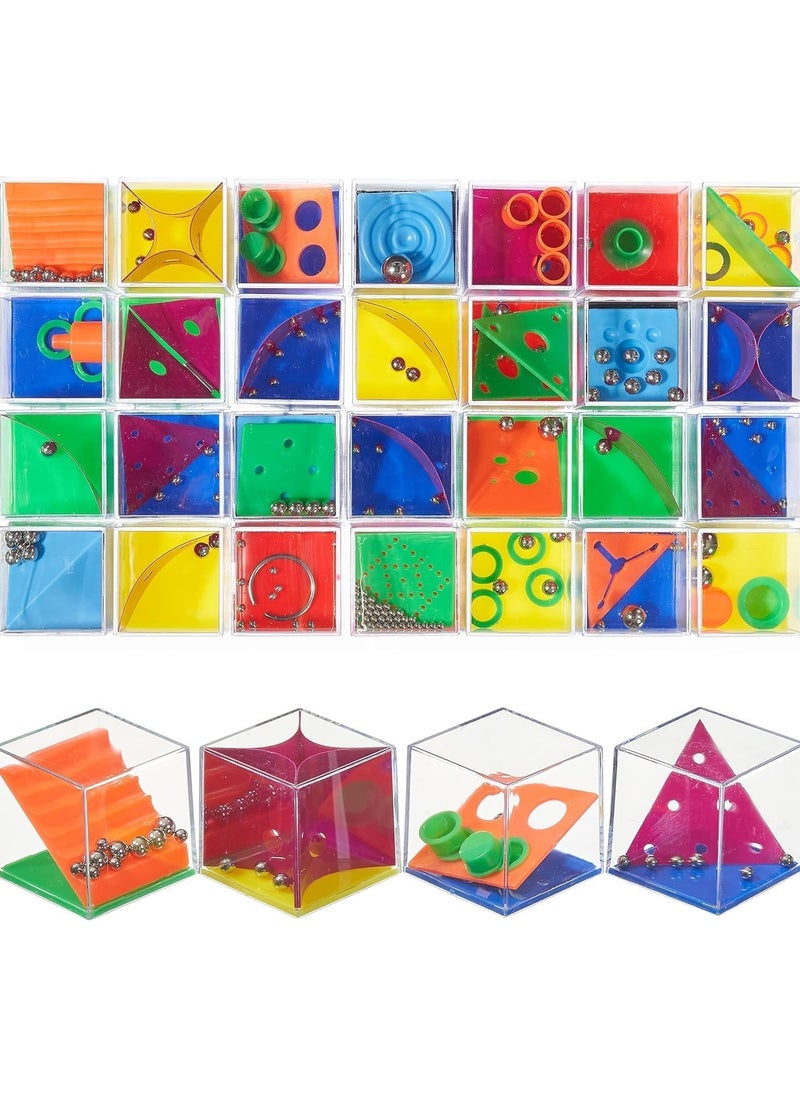 24 Pack Brain Teaser Puzzles Cubes for Kids, IQ Maze Game Puzzle Balance Game Challenges, Suitable for Kids Mini Games Party Favors